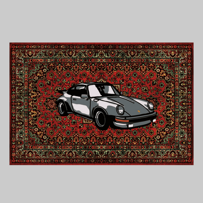 Vintage Porsche Art Rug